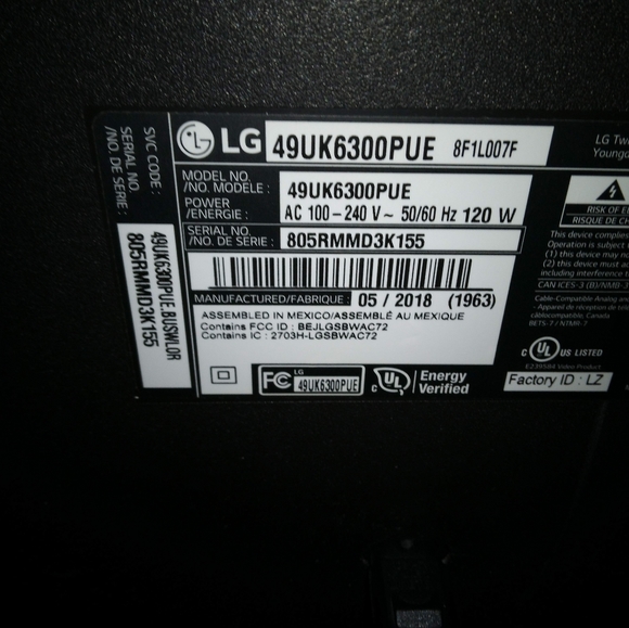 LG TV 50 inch - Picture 5 of 6